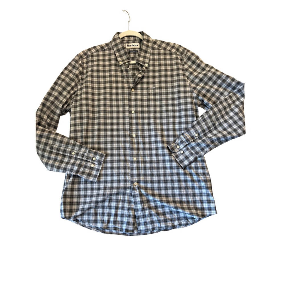 Barbour Plaid Button Down Mens Size Medium